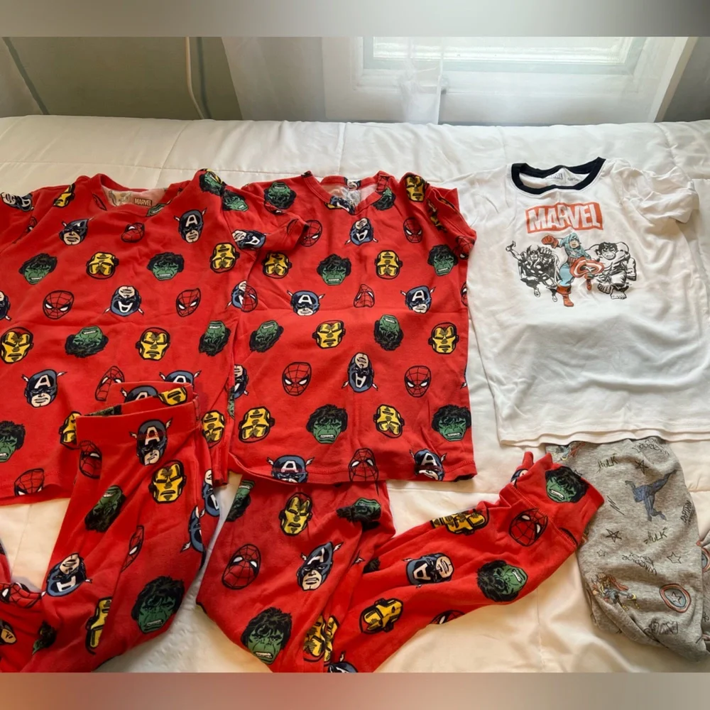 3 Pairs Big Boys Cotton Disney Marvel Gap And Carters Pajamas